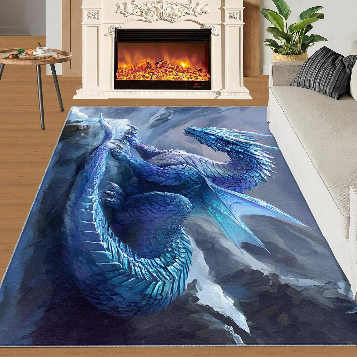 Dragon Rugs for Bedroom - 6x8 Area Rug - Dragon Rugs for Living Room, Animals Rug, Washable Home Decor Carpet