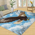 American Bald Eagle Area Rug, Sky Eagle Rugs for Girls Room, with Non Slip Backing Washable Rug for Woman Bedside Living Room Bedroom Kitchen Decor Floor Mat 6x8