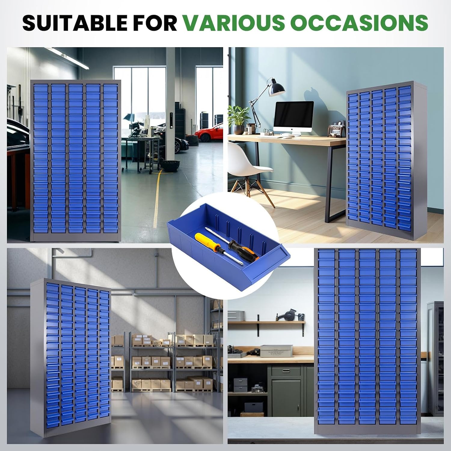 Nuts and Bolts Organizers and Storage 100Drawers - Nuts and Bolts Organizer | Stop Box Pro Design for Toy/Screw Storage | Workshop Must-Have (25.8x46.0 in)
