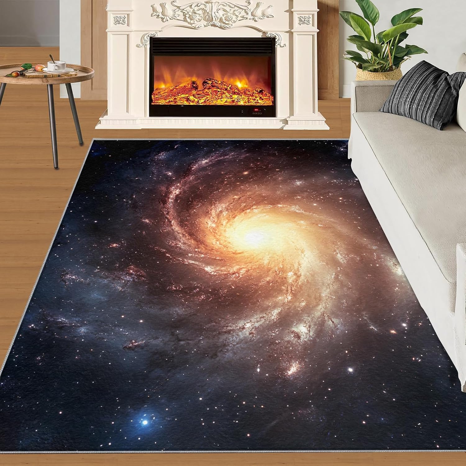 Universe Planet Rug - 6x8 Rug, Galaxy Starry Area Rugs for Bedroom, Nebula Rugs for Living Room, Boys Washable Carpet, Universe Home Decor & Gifts