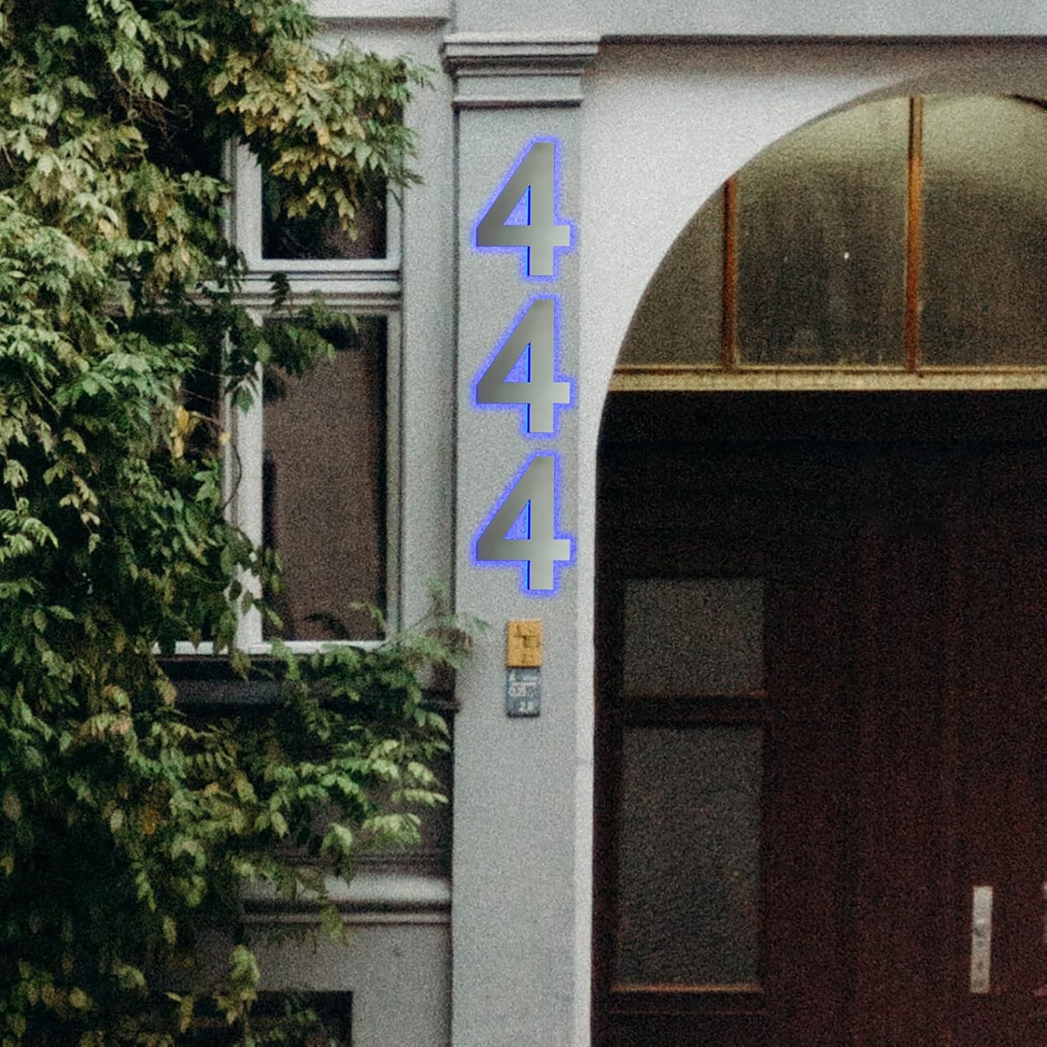 14 Inch Backlit LED House Numbers For Wall- Steel Illuminated Address Number Sign - Modern Lighted House Number For Outside With Floating Style,I