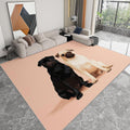 Modern Nature Photography 5 x 7 ft Area Rug, Animal Pug Portrait Print Washable Rugs for Living Room - Non-Slip Dining Room Throw Mat Non-Shedding Soft Carpet for Bedside Entry Kitchen