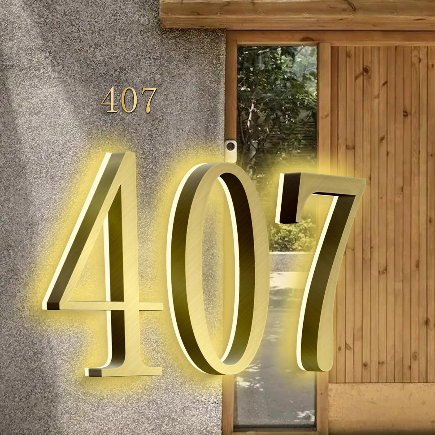 Modern Illuminated House Numbers, Backlit LED Home Address Numbers For Outside, Large Lighted House Numbers.
