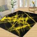 Modern Fashion Rug 6x8-6x8 Rug, Black Yellow Lines Area Rugs for Bedroom, Abstract Rugs for Living Room, Minimalist Washable Mat, Yellow Lines Carpet, Modern Home Decor & Gifts