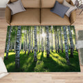 Birch Forest Area Rug 6x8 - Birch Trees Large Rugs for Living Room, Natural Landscape Carpet Area Rug for Girls Bedroom Kids Room Basement Office Classroom