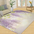 Lavender Rug Large - 6x8 Rug, Purple Wisteria Area Rugs for Bedroom, Modern Floral Rugs for Living Room, Nature Washable Mat, Aesthetic Carpet, Floral Home Decor & Gifts