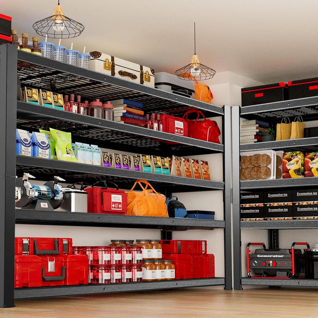 62' W 3050LBS Storage Shelves Unit,5 Tier Heavy Duty Metal Shelving Unit and Storage Large Rack,72' H x62 W x24 D Adjustable Metal Shelving Unit,Garage Shelves for Basement,Warehouse