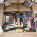 6x8 Graffiti Area Rug - Street Graffiti Large Rugs for Living Room, Ruins Scene Carpet Area Rug for Girls Bedroom Kids Room Basement Office Classroom