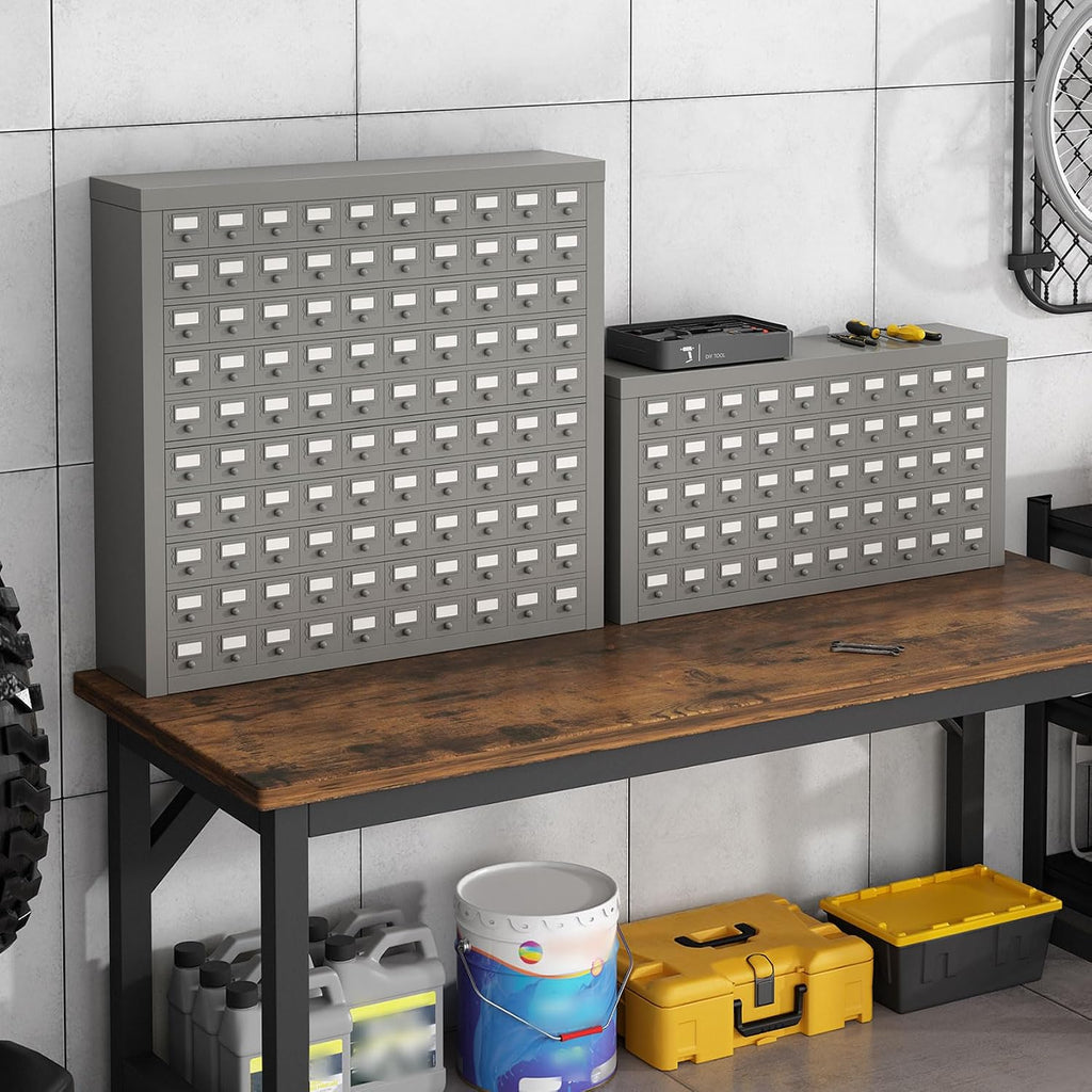 50-Drawer Heavy Duty Steel Storage Part Cabinet, 5-Tier Tool Organizer with Dividers for Nuts, Bolts, Screws, Industrial Cold Rolled Steel Organizer Hardware Organization for Workshop