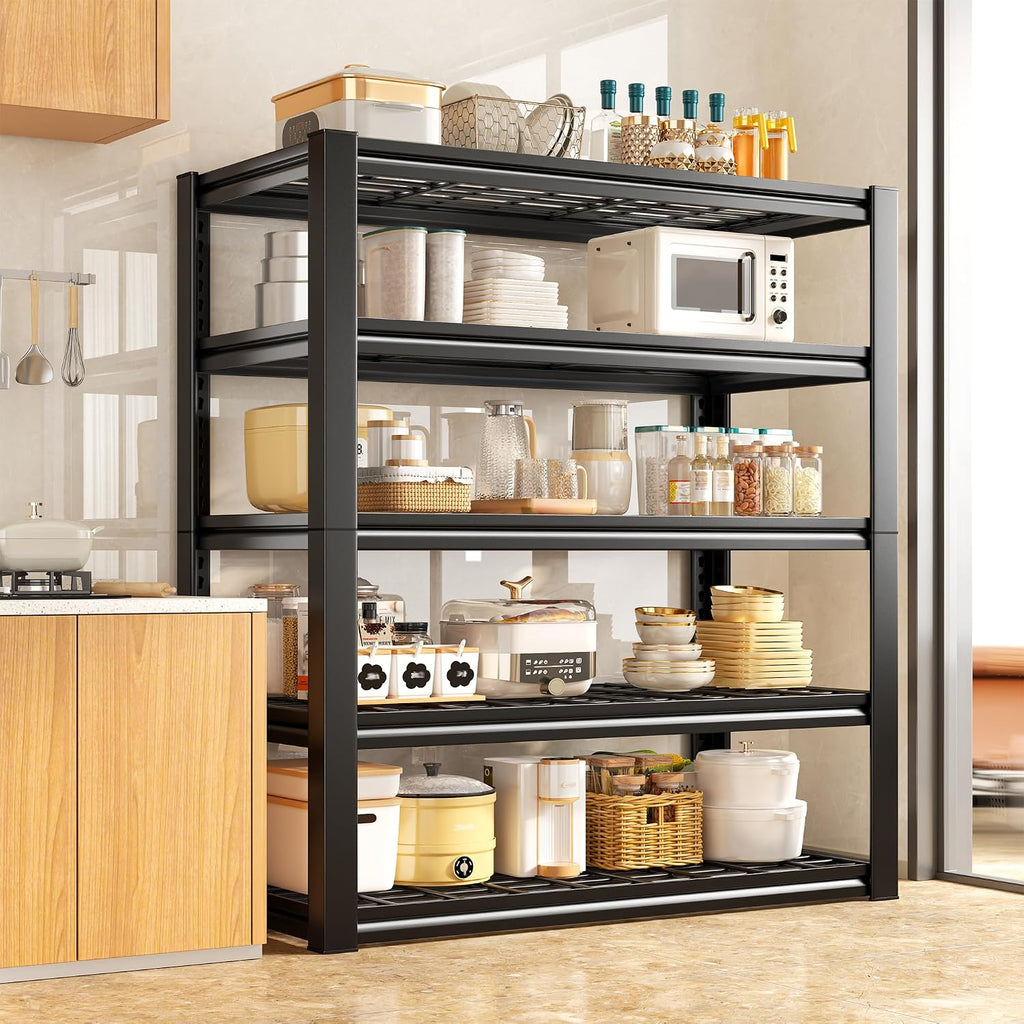 REIBII Garage Shelving 3200LBS, 5-Tier Storage Shelves, Adjustable Industrial Metal Shelving Unit for Garage, Basement, Pantry, Warehouse,Commercial, 36' W x 16' D x 72' H, 2 Pack