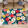 6x8 Florals Area Rug - Colorful Florals Large Rugs for Living Room, Flower Carpet Area Rug for Girls Bedroom Kids Room Basement Office Classroom