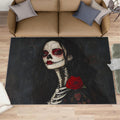 Darkness Area Rug - Large Rug 6x8 - Skull Makeup Rugs for Living Room - Soft & Non Slip & Washable Rugs for Bedroom, Long Black Hair Woman Carpets for Dining Room Lounge Girls Room
