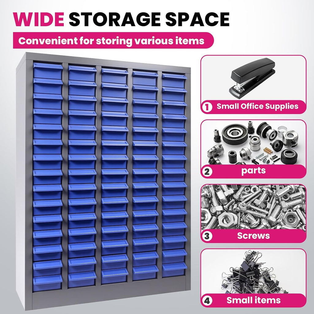 75-Drawer Tool Organizer Cabinet 35.4 x 25.8 Nuts and Bolts Organizer | Stop Box Pro Design for Toy/Screw Storage | DIYer Workshop Must-Have (75Drawers)