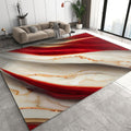 Marble Red White Gold Abstract Area Rug, Gradual Gold Modern Abstract Art Indoor Non-Slip Kids Rugs, Machine Washable Breathable Durable Carpet for Front Entrance Floor Decor,6 x 8ft