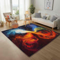 Abstract Piano 8x10 Washable Large Area Rug Musical Instrument Guitar Carpet for Study Bedroom Nursery, Washable Rugs Non Slip Soft Carpet Living Room Rugs Non-Slip