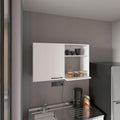 40' Single Door Freestanding Storage Cabinet, Kitchen Storage Bakers Rack with Easy Assembly, Utility Food Cupboard with Side Shelves for Kitchen Storage, White