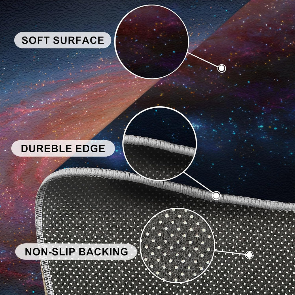 Galaxy Rugs for Bedroom, Milky Way Rug 6x8, Nebula Stars Dining Room Rugs Washable & Non Slip Large Carpet for Home Decor