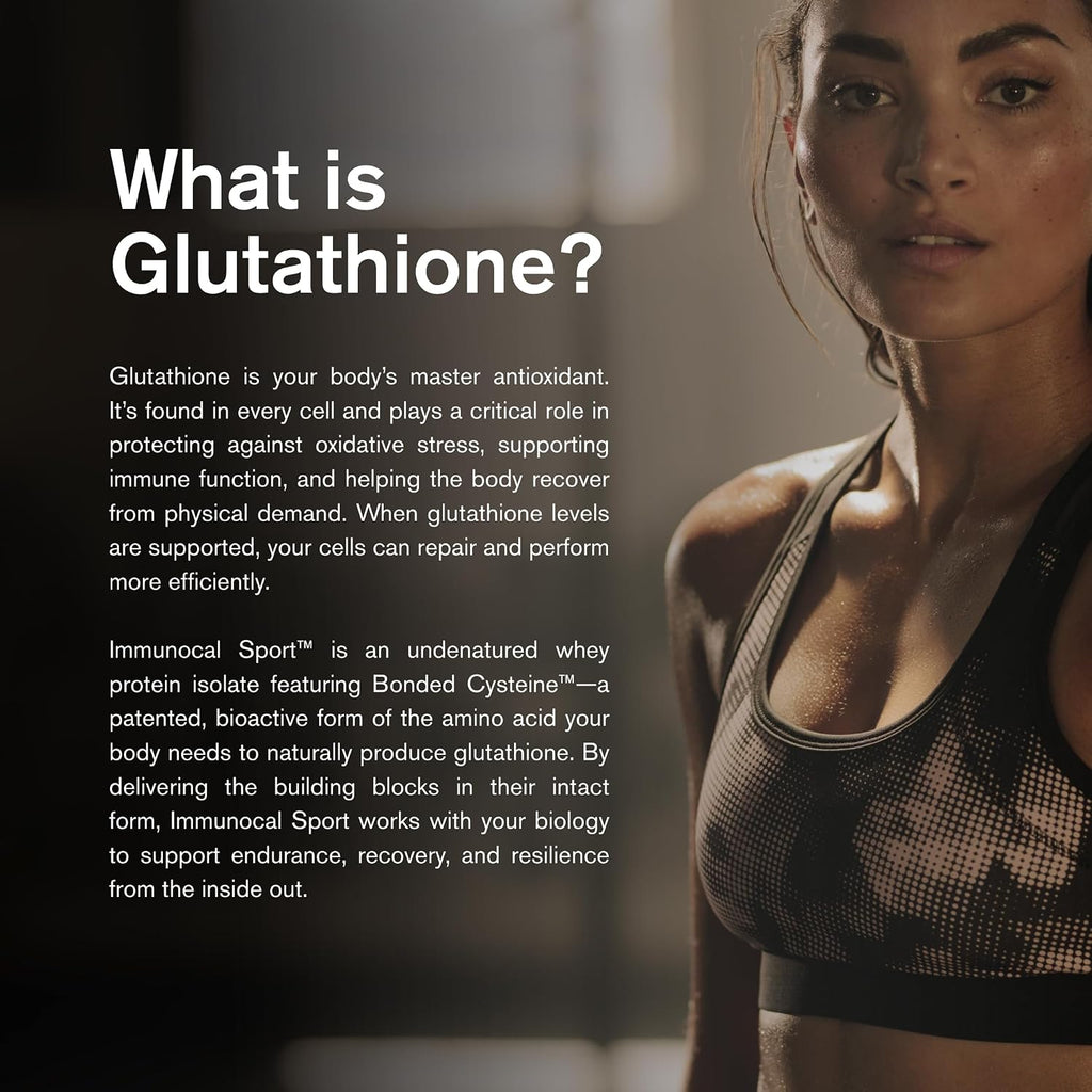 Immunocal Sport Glutathione Precursor – Recovery, Endurance & Performance Support with BCAAs, Citrulline & Tart Cherry – Antioxidant & Cellular Energy – Sugar-Free, Lactose-Free – 30 Servings
