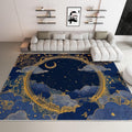 Fantasy Washable 5 x 7 ft Area Rugs for Living Room, Bedroom, Dining Room Kitchen, Office Carpet, Geometric Starry Sky Plant Flower Stain Resistant Non-Slip Large Rug, Durable Easy to Clean