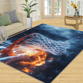 Basketball Rug 5x7, Boys' Sports Rugs for Living Room, Basketball Rugs for Bedroom, Washable Area Rug, Non Slip Carpet for Hardwood Floors