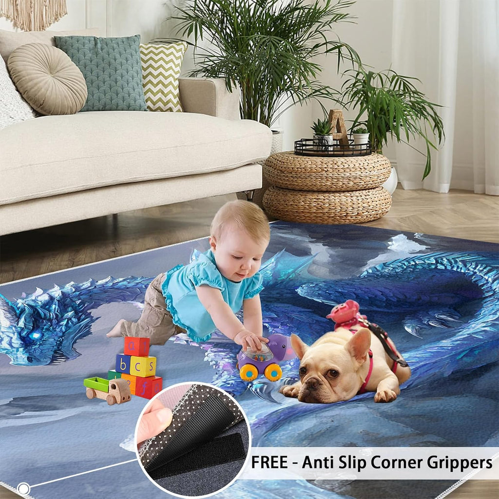 Dragon Rugs for Bedroom - 6x8 Area Rug - Dragon Rugs for Living Room, Animals Rug, Washable Home Decor Carpet