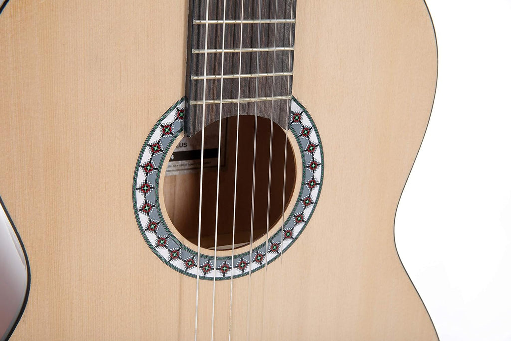 GEWA Classical Guitar BASICPLUS 1/2, Children's Guitar (spruce top, basswood back and sides, high gloss finish, nickel silver frets and chrome plated tuners, ideal for children from 7-9), Natural