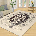 Coffee Rug Large - 6x8 Rug, Cafe Area Rugs for Living Room, Vintage Rugs for Bedroom, Non-Slip Mat, Coffee Home Decor & Gifts