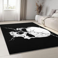 Dark Style Soft Print Area Rug 6' x 8', Minimalist Skull Cracked Skull Print Decor Washable Rug Non Slip Carpet Absorbent Mat for Kitchen Living Room Bedroom Entrance Carpet