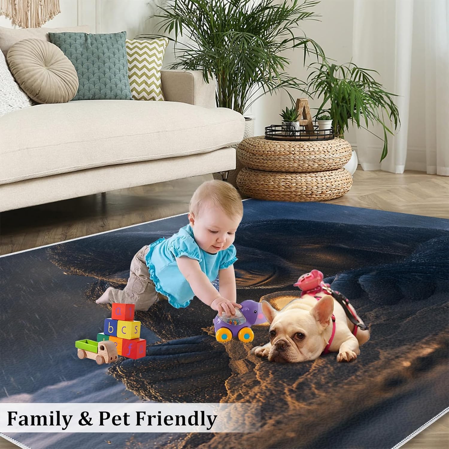 6x8 Chimp Area Rug - Chimpanzee Large Rugs for Living Room, Beach Sand Sculpture Embossed Gorilla Carpet Area Rug for Girls Bedroom Kids Room Basement Office Classroom