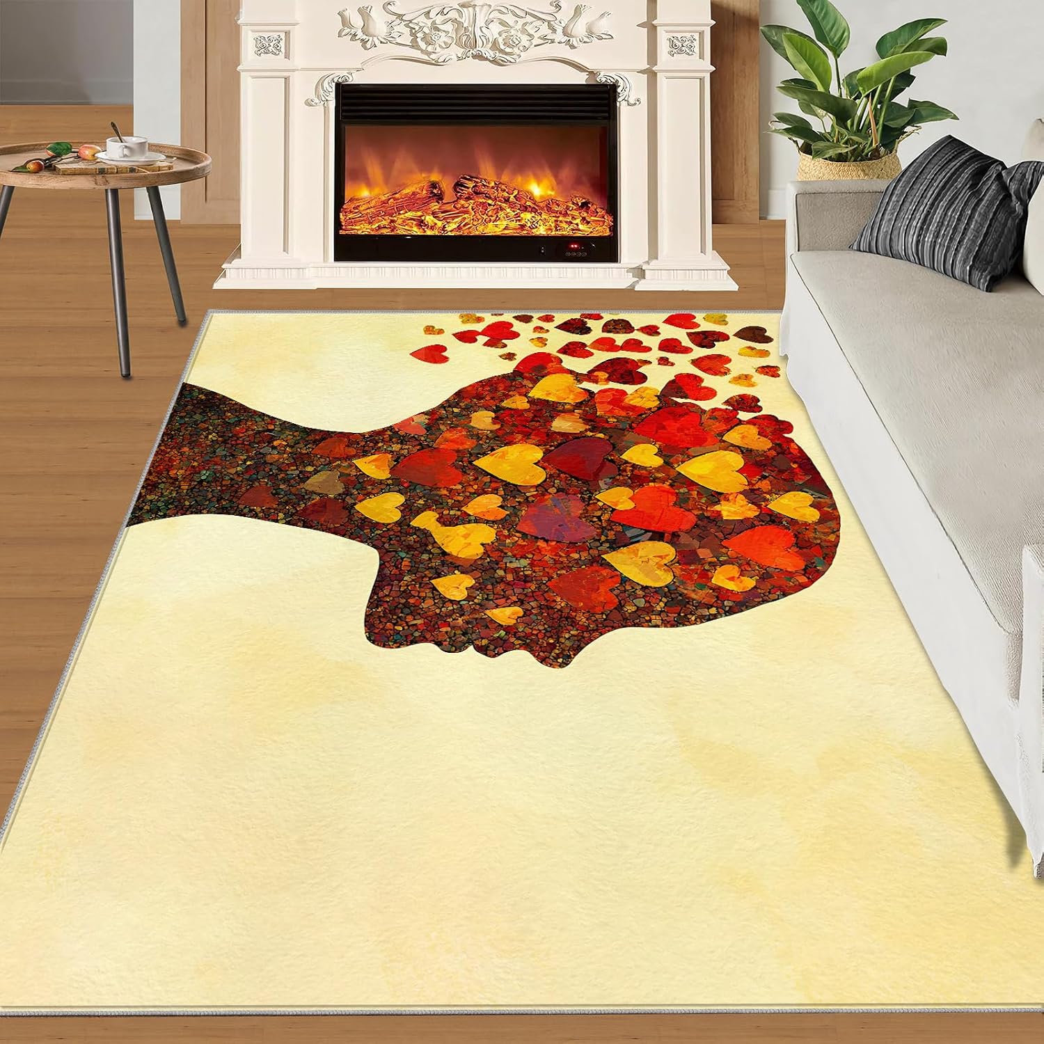 6x8 Abstract Area Rug - Romantic Large Rugs for Living Room, Woman Carpet Area Rug for Girls Bedroom Kids Room Basement Office Classroom