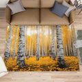 Autumn Forest Area Rug 6x8 - Birch Forest Large Rugs for Living Room, Natural Scenery Carpet Area Rug for Girls Bedroom Kids Room Basement Office Classroom