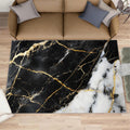 Marble Area Rug 6x8 - Black Gold Marble Large Rugs for Living Room, Luxury Abstract Carpet Area Rug for Girls Bedroom Kids Room Basement Office Classroom
