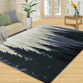 Forest Landscape Area Rug, Forest Mountain Shadows Rugs for Living Room, Indoor Non-Slip Kids Rugs, Machine Washable Breathable Durable Carpet for Front Entrance Floor Decor,6 x 8ft