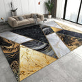 Black Gold Marble Area Rug, Modern Luxury Marble Indoor Non Slip Throw Accent Rug, Machine Washable Breathable Durable Carpet for Front Entrance Floor Decor - 5 ft x 7 ft, Style-12