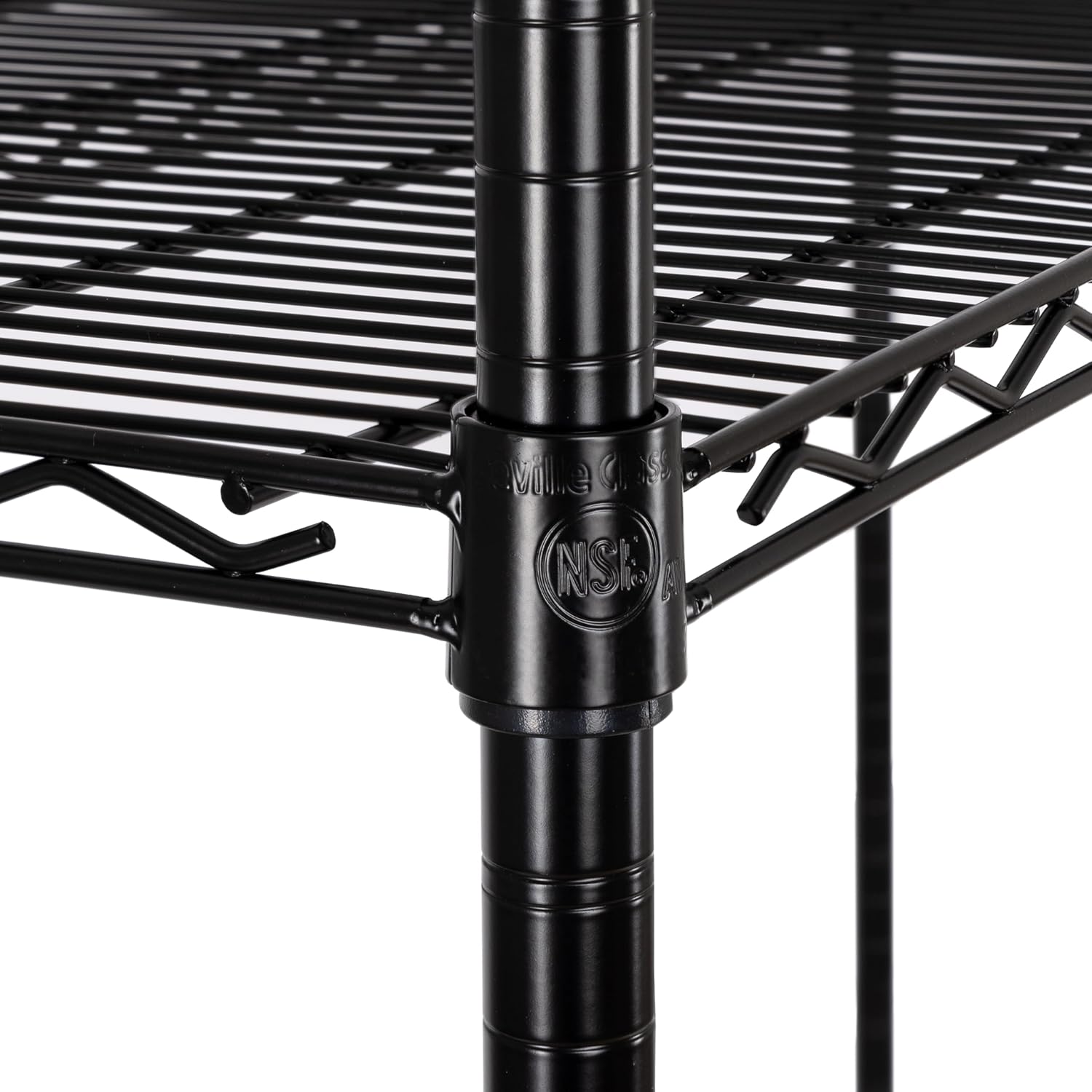 Seville Classics UltraDurable Heavy Duty NSF Solid Steel Wire Rack Storage Unit, Organizer for Garage, Warehouse, Office, Restaurant, Classroom, Kitchen, Black, 4-Tier Shelving, 60' W x 24' D