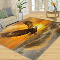 Animal Print Rugs for Bedroom, Bald Eagle Area Rug, Nautical Rugs for Living Room, 6x8 Washable Rug Non Slip & Low Pile, Indoor Carpet & Home Decor
