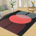 Abstract Boho Art Area Rug, Nordic Sun Print Rugs for Living Room, Indoor Non-Slip Kids Rugs, Machine Washable Breathable Durable Carpet for Front Entrance Floor Decor,6 x 8ft