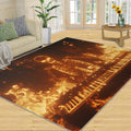 Guitar Rug & Home Decor - Flame Rugs for Living Room, Hip Hop Washable Rugs for Bedroom, Rock and Roll Carpet, Non Slip Indoor Guitar Area Rug & Music Room Decor 6x8 ft