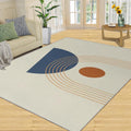 Mid Century Modern Area Rug, Boho Rainbow Rugs for Living Room, Indoor Non-Slip Kids Rugs, Machine Washable Breathable Durable Carpet for Front Entrance Floor Decor,6 x 8ft