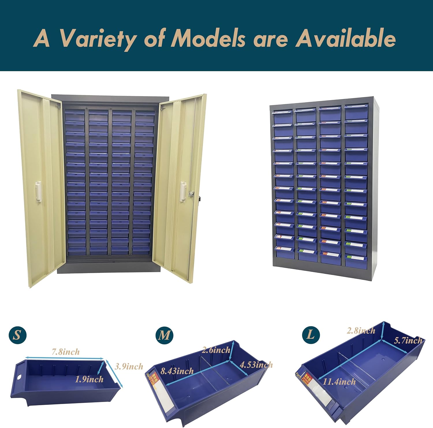 Parts Cabinet Screw Hardware Spare Parts Storage Organizer with 30 Large Drawers 11.4*5.7*2.8 inch for Bolts Nuts Legos Beads Metals Documents Garages Factories Offices with Lockable Door