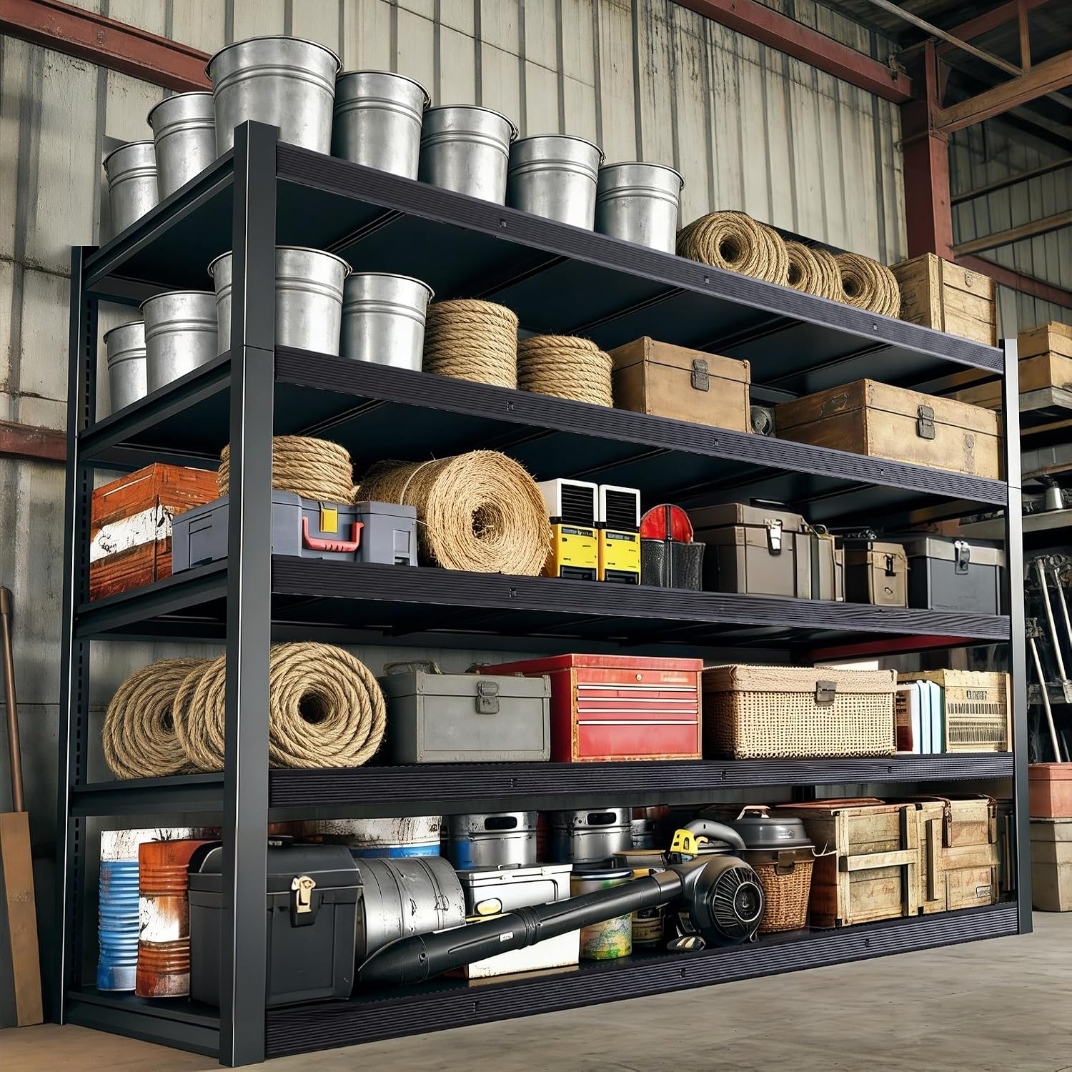 84' H Garage Shelving,Storage Shelves 3050LBS Heavy Duty Storage Shelves,Adjustable Metal Shelving,for Garage,Warehouse,Basement,Pantry 84' H x 55' W x 24' D