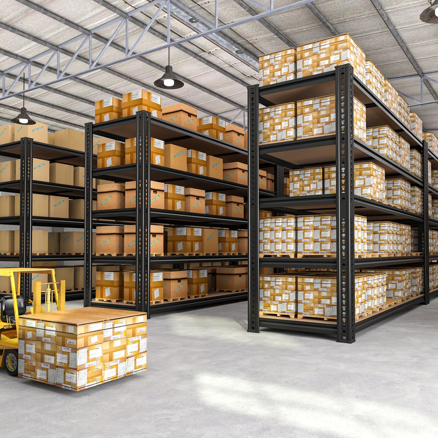 ROOMFAVE 60' W Garage Shelving 72' H Metal Shelving 3500LBS Storage Shelves Heavy Duty 5 Tier Adjustable Shelving Unit for Storage Rack Pantry Shelf Industrial Commercial,60' W x 18' D x 72' H