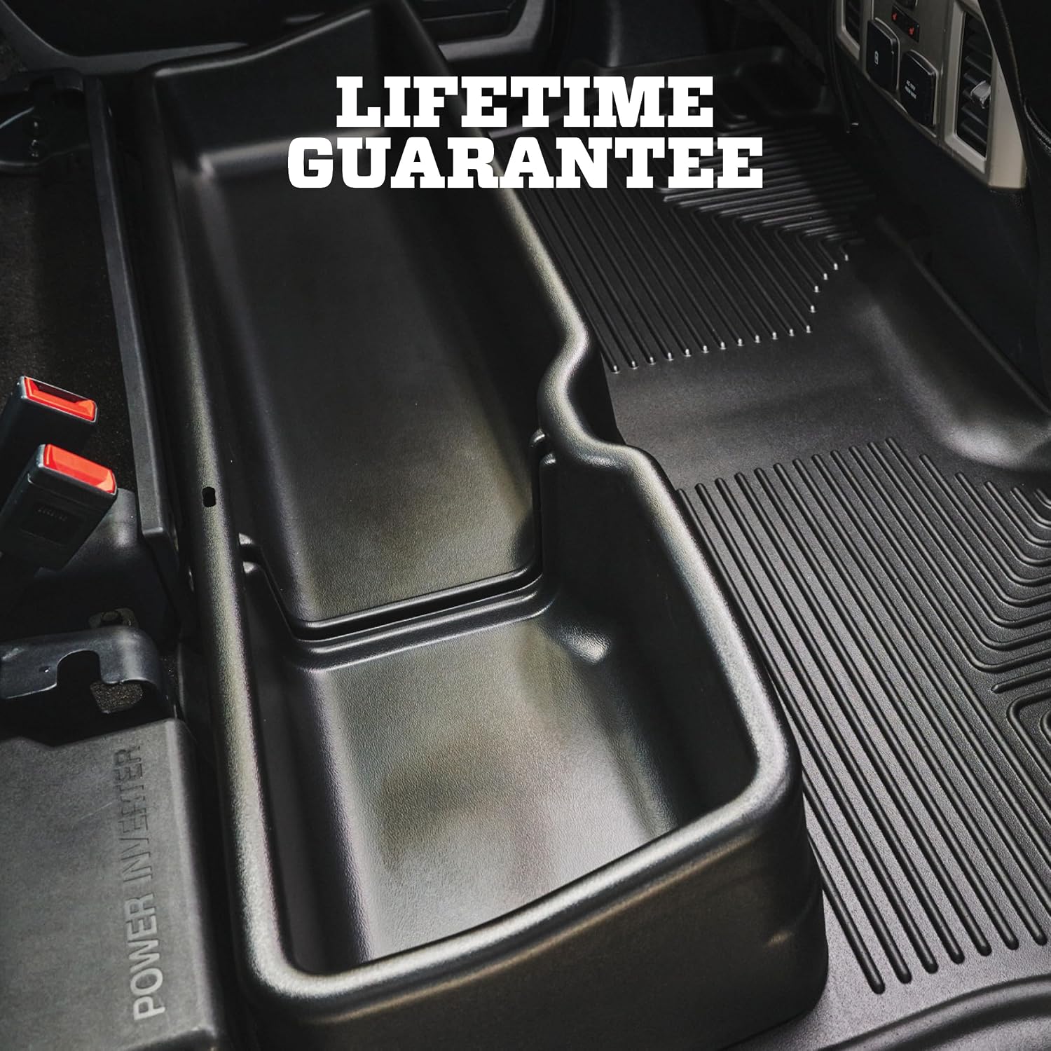 Husky Liners Gearbox - Under Seat Storage Box | 2014-2021 Toyota Tundra Double Cab (w/Out Factory JBL Audio System) - Under Seat Storage Box - Black, 1 Pc. | 09511