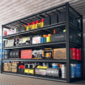 REIBII 60' W Heavy Duty Garage Shelving,3000LBS Storage Shelves Metal Shelving,Adjustable Shelves for ndustrial 5 Tier Garage Shelves for Shop Commercial Warehouse Basement Pantry60 W x 24' D x 72' H