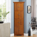 72' Sturdy Freestanding Storage Cabinet, Kitchen Storage Bakers Rack with Tiered Shelves, Utility Food Cupboard with Spacious Doors for Kitchen, Bathroom, Living Room, Oak