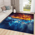 Guitar Rugs for Music Room - Music Rug, 5x6 Area Rug, Electric Guitars Washable Rugs for Bedroom, Boys Cool Musical Living Room Area Rug, Rock and Roll Home Decor, Guitar Gifts for Men