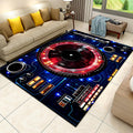 CD Player Rugs for Bedroom, 6x8ft, Retro Cool Disco Turntable Carpets, Modern Music Decor Non-Slip Rugs, Shed Resistant Durable Dirty Resistant Mat for Living Room Patio Sofa