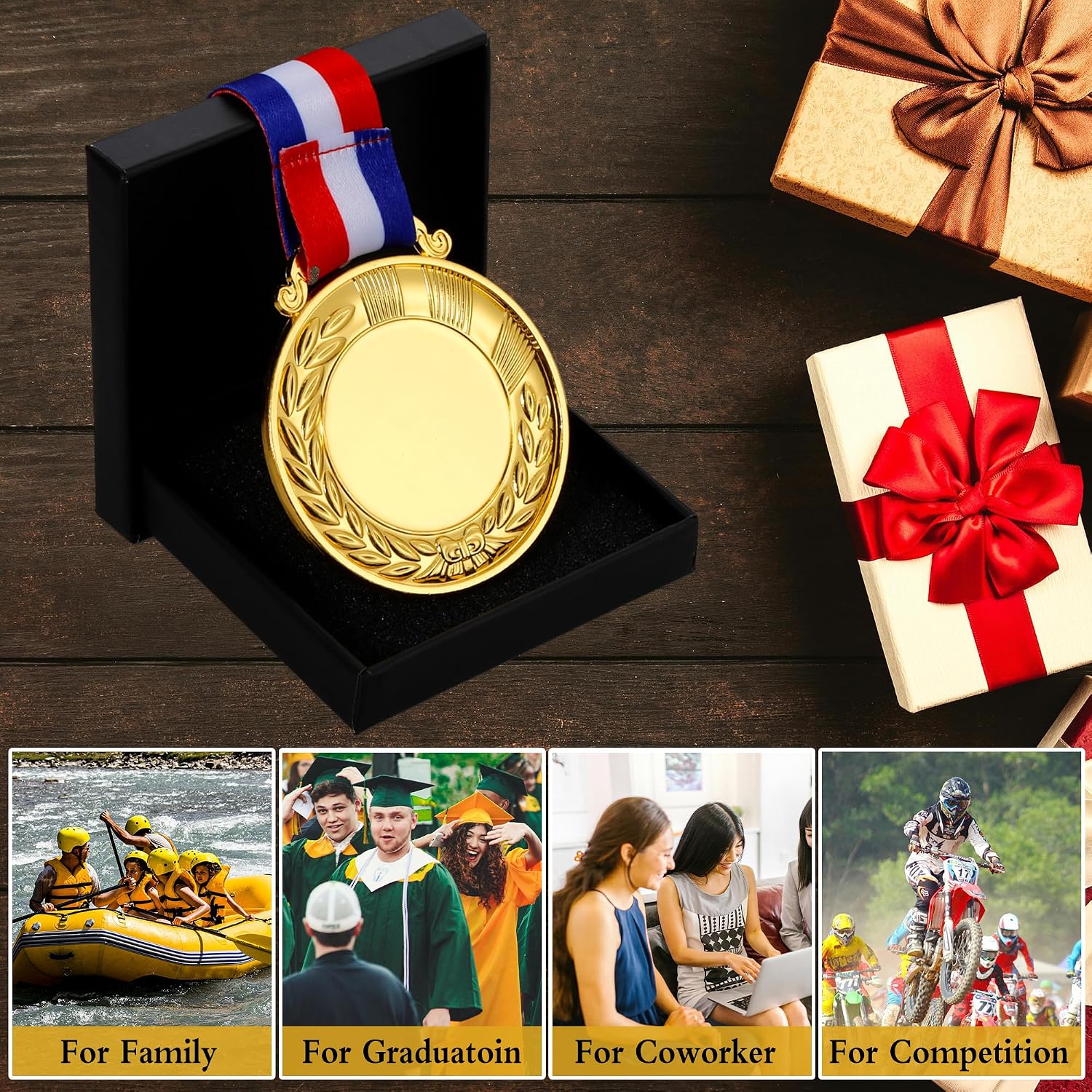 10PCS Custom Medals for Awards, Bulk Personalized Medals Design Your Own Award Medals, Wholesale Customized Family Outdoor Events School Awards for Sports Marathon Competitions Office Medals