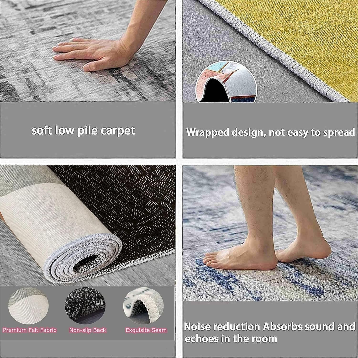 Guitar Print Living Room Rug, 6x8ft, Rock Music Guitar Bass Indoor Rugs, Cozy Thin Fade Resistant Home Decor Rug, Foldable Soft Durable Non Skid Washable Carpets for Kids Teen Bedroom