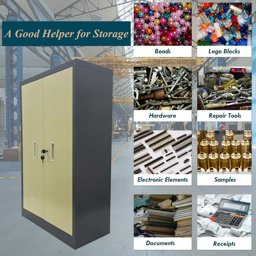 Parts Cabinet with 60 Small Drawers 7.8 * 3.9 * 1.9 inch | Screw Hardware Storage Organizer, For Bolts Nuts Legos Beads Metals Documents, Garages Factories Offices, Lockable Door